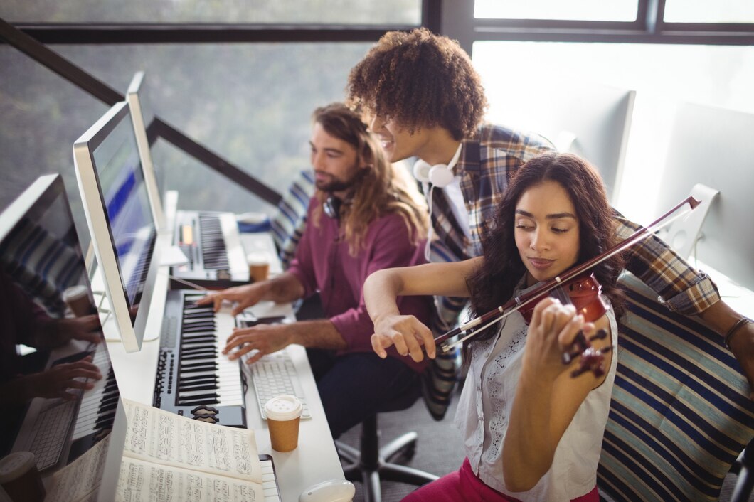 three-sound-engineers-working-together_107420-96158